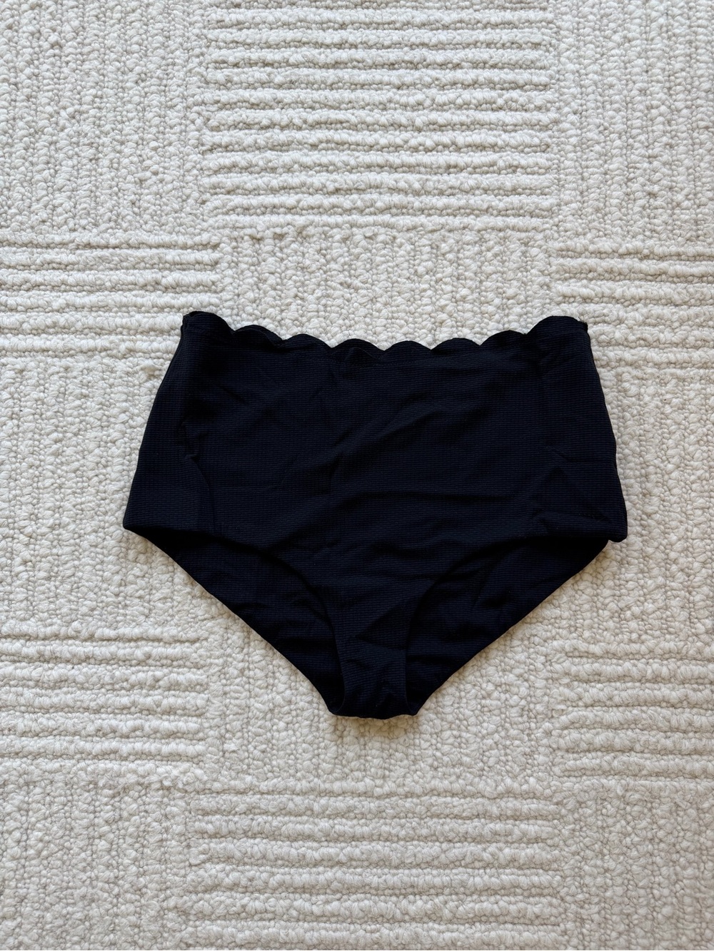 Marysia Swim Black Scalloped High-Waist Bikini Bottom